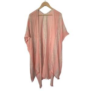 Do Everything In Love Pink Stripe Shimmer Lightweight Kimon Wrap OS
